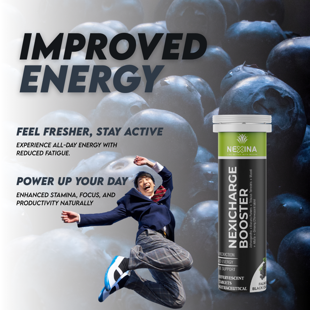 NEXICHARGE EFFERVESCENT TABLET FOR PHYSICAL AND MENTAL REVITALIZATION - BLACK CURRENT FLAVOUR - Image 2