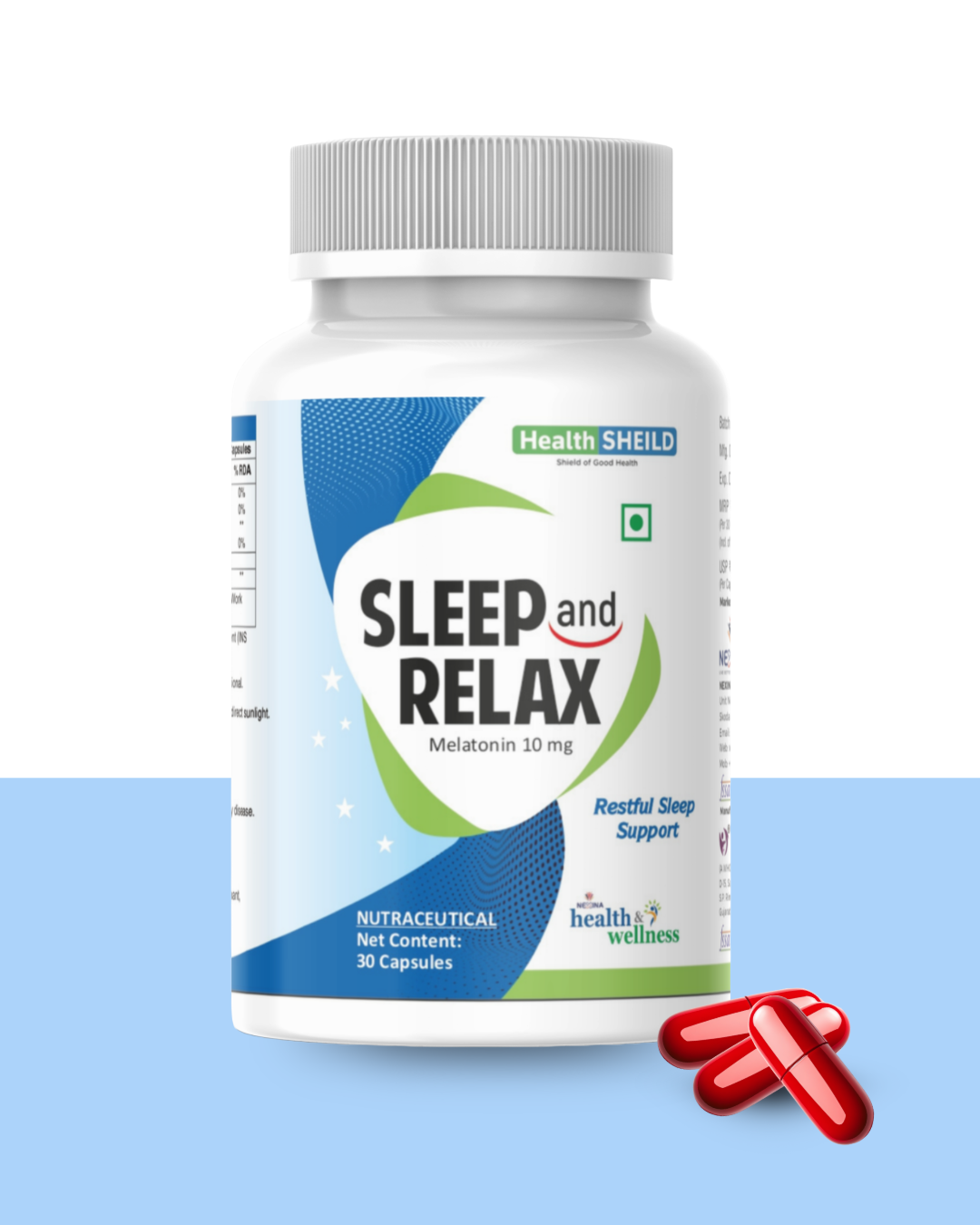 HealthSheild Sleep & Relax – Melatonin 10mg | Restful Sleep Support