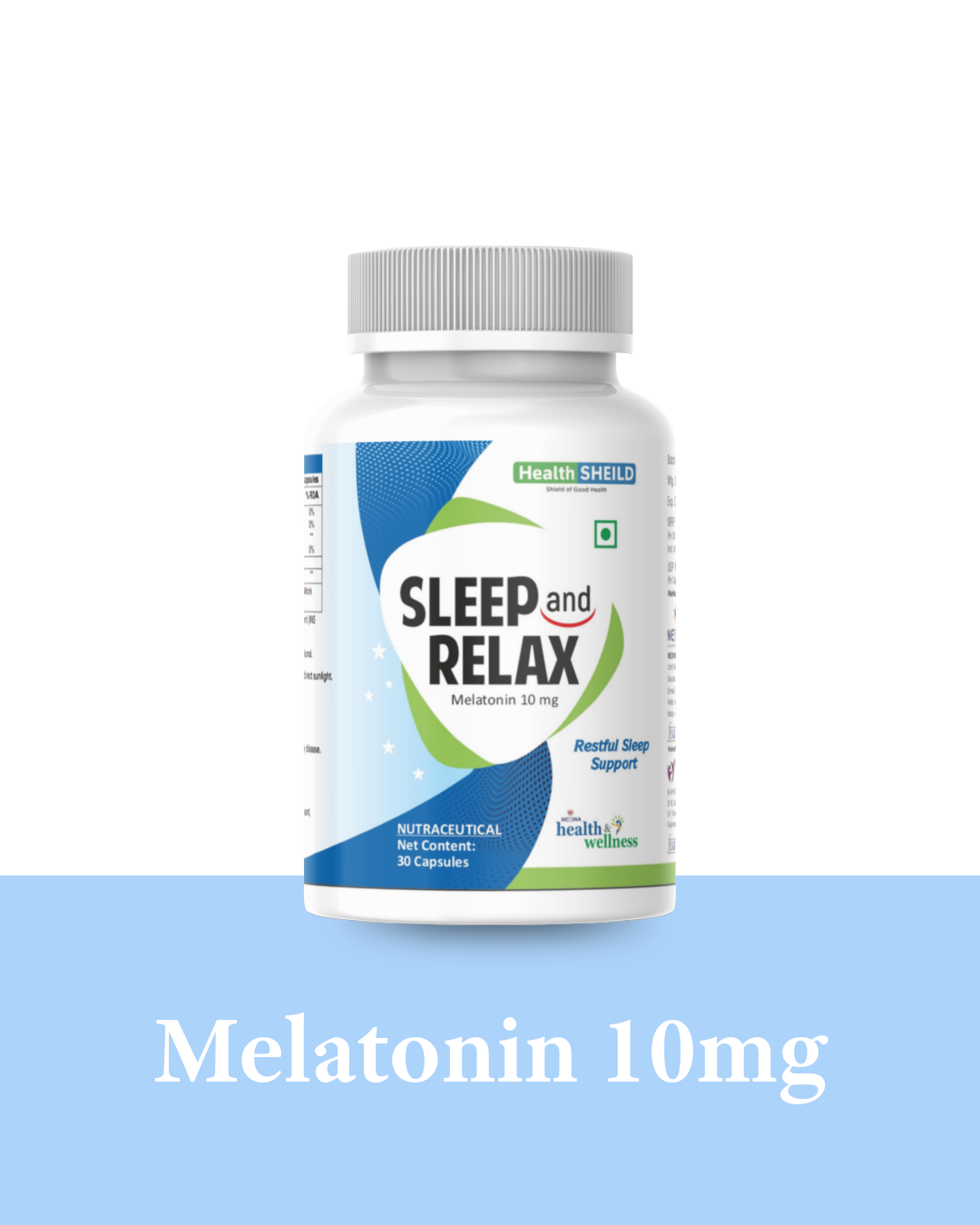 HealthSheild Sleep & Relax – Melatonin 10mg | Restful Sleep Support - Image 3